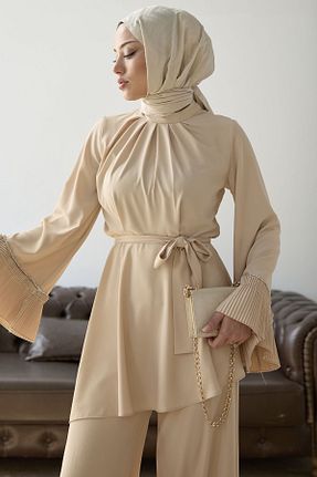 ست بالاتنه و پائین تنه حجاب بژ زنانه Relaxed InStyle - کد 822700835