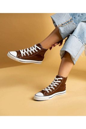 کفش اسنیکر قهوه ای زنانه بند دار MİSSWEMODASHOES - کد 822705525