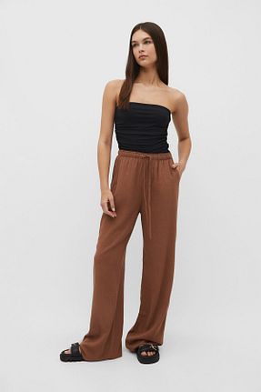 شلوار قهوه ای زنانه ویسکون Stradivarius - کد 723046953