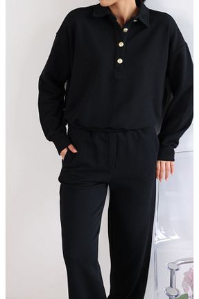 ست گرمکن مشکی زنانه %100 پنبه MİNEL ALA MODA - کد 822809505