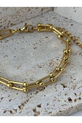 دستبند استیل (فولاد) طلائی زنانه استیل ضد زنگ EleganceEssence - کد 822818063