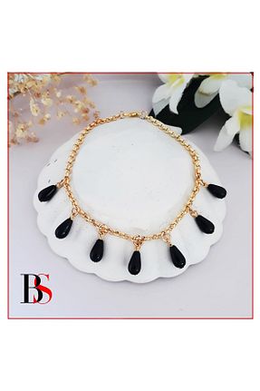 خلخال جواهر مشکی زنانه روکش طلا Bijustore - کد 822859823