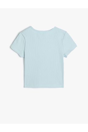 تی شرت آبی بچه گانه رگولار یقه گرد کد 812110108