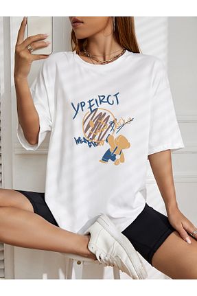 تیشرت سایز بزرگ سفید زنانه T-Shirt aynewmoda - کد 822880103