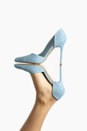 کفش استایلتو آبی پاشنه نازک پاشنه بلند ( +10 cm) کد 822940253