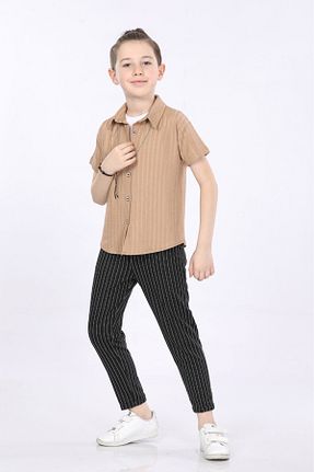ست بالاتنه و پائین تنه بژ بچه گانه بافتنی MORNIO - کد 815171340