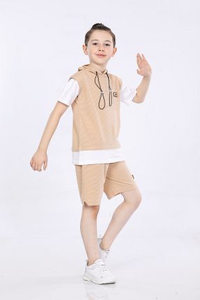 ست بالاتنه و پائین تنه بژ بچه گانه بافتنی MORNIO - کد 815170840