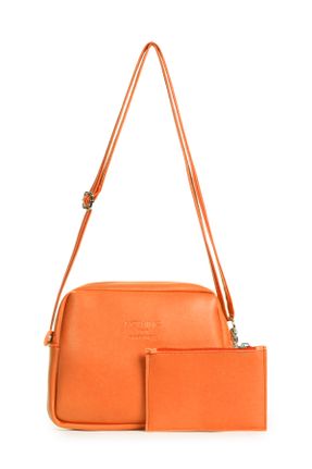 کیف دوشی نارنجی زنانه چرم مصنوعی کد 823021128