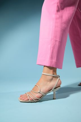 کفش پاشنه بلند کلاسیک بژ زنانه چرم مصنوعی پاشنه نازک پاشنه بلند ( +10 cm) کد 823084457