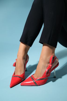 کفش پاشنه بلند کلاسیک قرمز زنانه چرم مصنوعی پاشنه ضخیم پاشنه کوتاه ( 4 - 1 cm ) کد 823081077