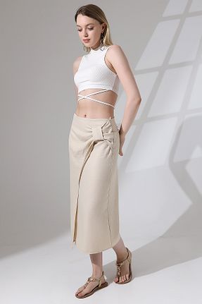 دامن بژ زنانه پارچه Butik Beyza - کد 823107310