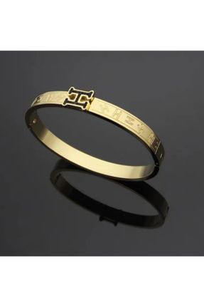دستبند استیل طلائی زنانه فولاد ( استیل ) کد 823132145