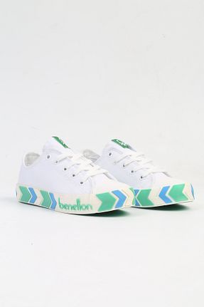 کفش اسنیکر سفید بچه گانه بند دار Benetton - کد 820457841