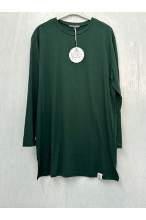 سوئیشرت سبز زنانه اورسایز یقه گرد پنبه (نخی) پوشاک ورزشی کد 822703631