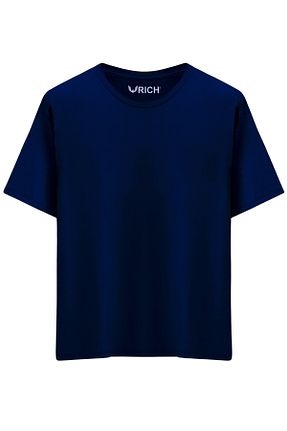 تیشرت سرمه ای مردانه اورسایز Rich - کد 822721856