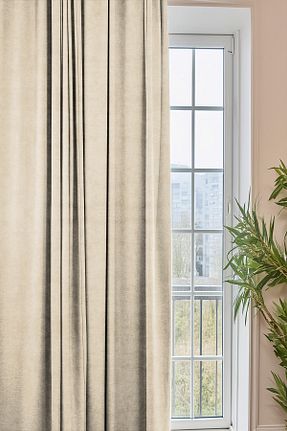 پرده زمینه بژ مخمل Homefesto - کد 822797636