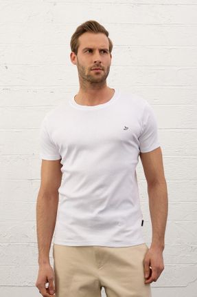 تی شرت سفید مردانه یقه گرد اورسایز بیسیک کد 94915101