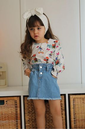 ست بالاتنه و پائین تنه سفید بچه گانه جین Kidsella - کد 822805628