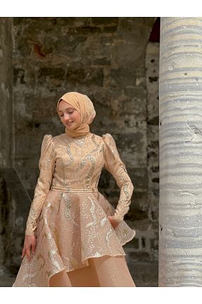 لباس مجلسی و فارغ التحصیلی طلائی زنانه پلی استر stargate - کد 822817519