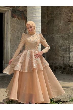 لباس مجلسی و فارغ التحصیلی طلائی زنانه پلی استر stargate - کد 822817519