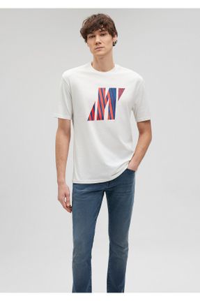 تی شرت سفید مردانه ریلکس پنبه (نخی) کد 822959173