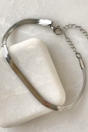 دستبند استیل سفید زنانه فولاد ( استیل ) کد 823116177