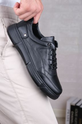 کفش کژوال مشکی مردانه چرم طبیعی پاشنه کوتاه ( 4 - 1 cm ) پاشنه ساده کد 823423605