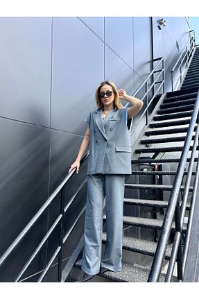 ست بالاتنه و پائین تنه طوسی زنانه بافتنی deef fashion - کد 823516847