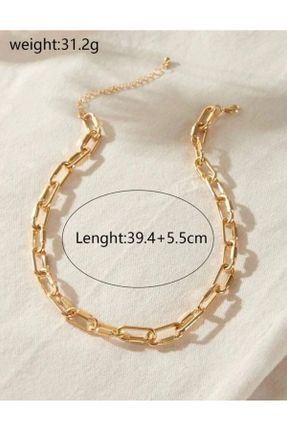 گردنبند استیل طلائی زنانه فولاد ( استیل ) کد 823540397