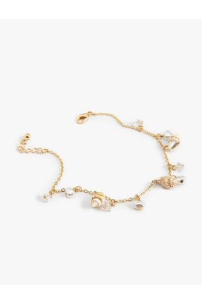 دستبند جواهر طلائی زنانه فلزی کد 822188046