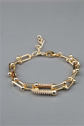 دستبند جواهر طلائی زنانه کد 450814308