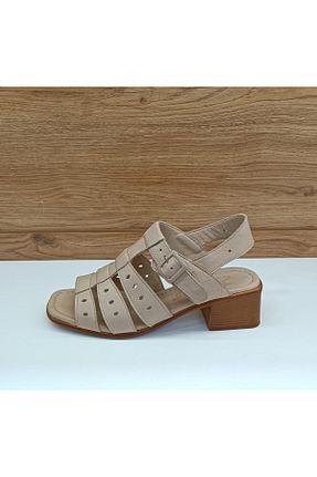 صندل بژ زنانه پاشنه ضخیم Venüs - کد 823324025