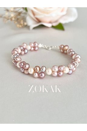 دستبند نقره صورتی زنانه 925 عیار Zokak - کد 823295053