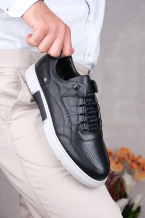 کفش کژوال مشکی مردانه چرم طبیعی پاشنه کوتاه ( 4 - 1 cm ) پاشنه ساده کد 823423979
