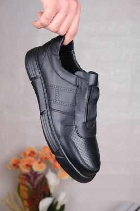 کفش کژوال مشکی مردانه چرم طبیعی پاشنه کوتاه ( 4 - 1 cm ) پاشنه ساده کد 823424340