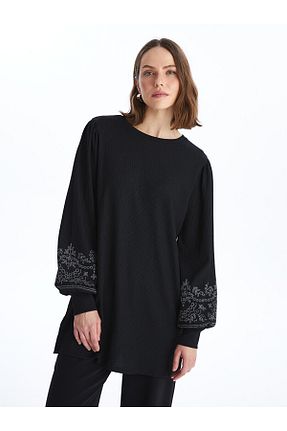 تونیک مشکی زنانه پنبه پلی استر LC Waikiki - کد 823521990