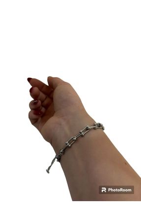 دستبند استیل طوسی زنانه فولاد ( استیل ) کد 823350361