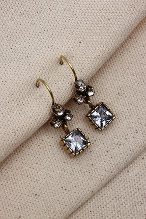 گوشواره جواهر سفید زیرکن Süspüs Accessories - کد 823686243