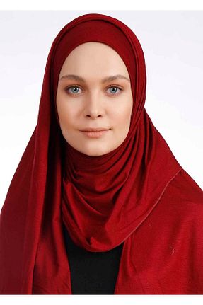 روسری زرشکی ساده Ecardin - کد 823681938
