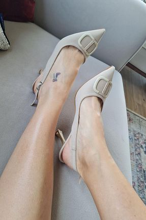 کفش مجلسی بژ زنانه پاشنه پلتفرم Topukla Footwear - کد 823740473