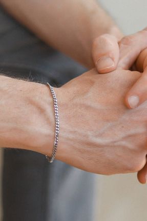 دستبند استیل (فولاد) طوسی مردانه استیل ضد زنگ Bluem - کد 823767492