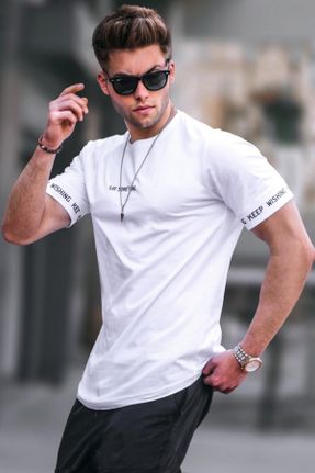تی شرت سفید مردانه یقه گرد رگولار تکی بیسیک کد 35530040