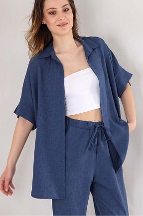 پیراهن سرمه ای زنانه اورسایز Fashion Showcase - کد 823959573