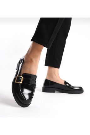کفش کژوال مشکی زنانه چرم طبیعی پاشنه کوتاه ( 4 - 1 cm ) پاشنه ساده کد 824014893