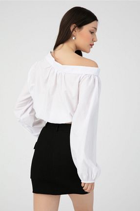 بلوز سفید زنانه ساده BERFUĞ KIRAN - کد 113365690