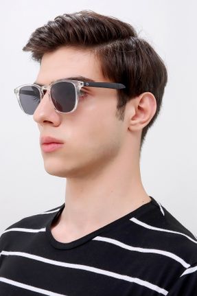 عینک آفتابی بژ مردانه 50 پلاستیک مستطیل کد 112147308