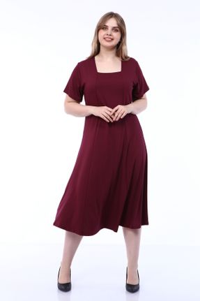 لباس زرشکی زنانه بافت رگولار آستین-کوتاه کد 115488928