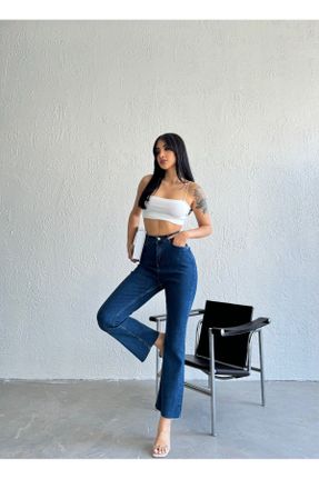 شلوار جین آبی زنانه پاچه تنگ فاق بلند جین کد 823601169