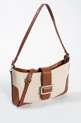کیف دوشی بژ زنانه چرم مصنوعی NBİBAGS - کد 814230414
