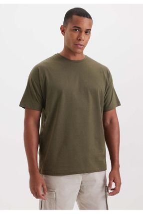 تی شرت خاکی مردانه اورسایز کد 823660628